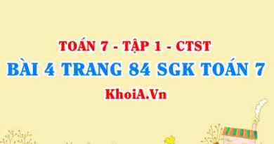 Bài 4 trang 84 SGK Toán 7 tập 1 Chân trời sáng tạo